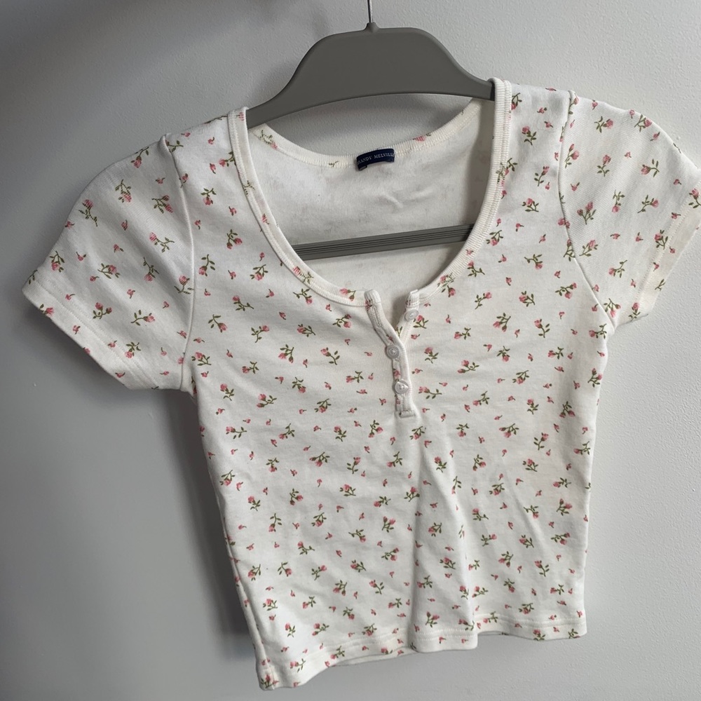 Brandy Melville Floral Zelly Top